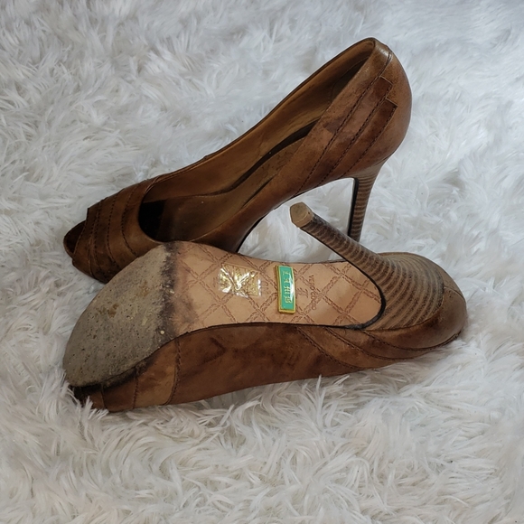 L.A.M.B Vero Guoio Tan Pumps 6 - Picture 4 of 5